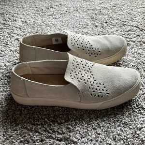 Toms cream suede slip ons 8.5